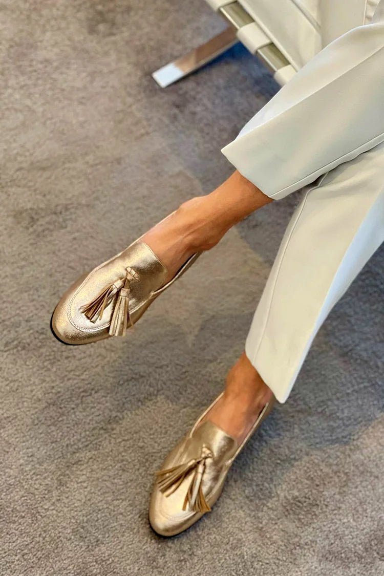 Donatella | Mocasín con borlas doradas