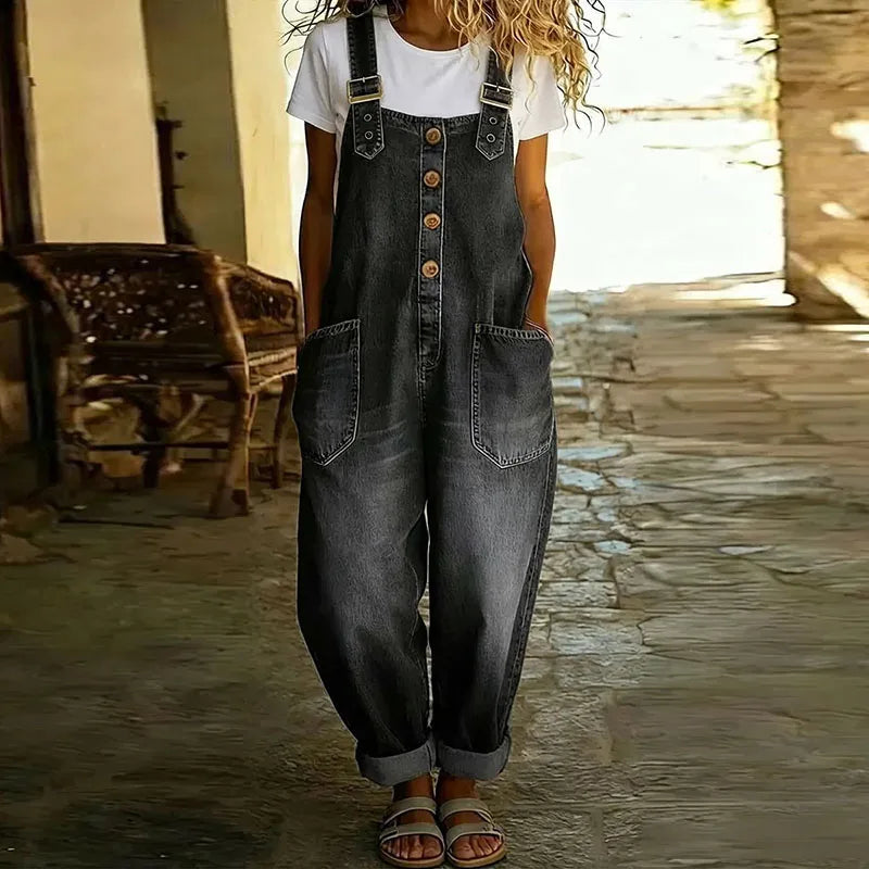 Mae | Overol de denim vintage con tirantes regulables