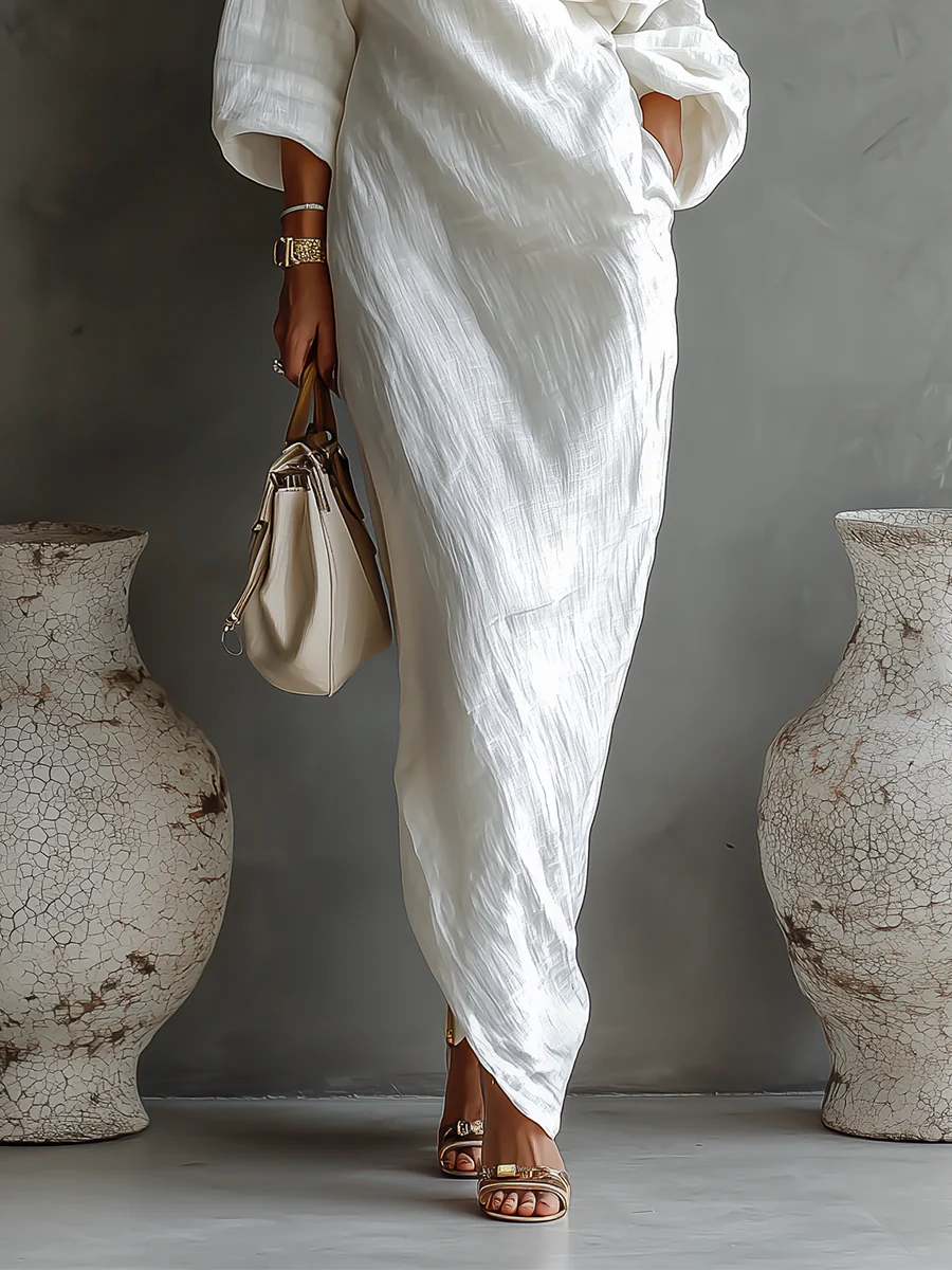 Elise | Vestido maxi asimétrico y elegante — foto 3