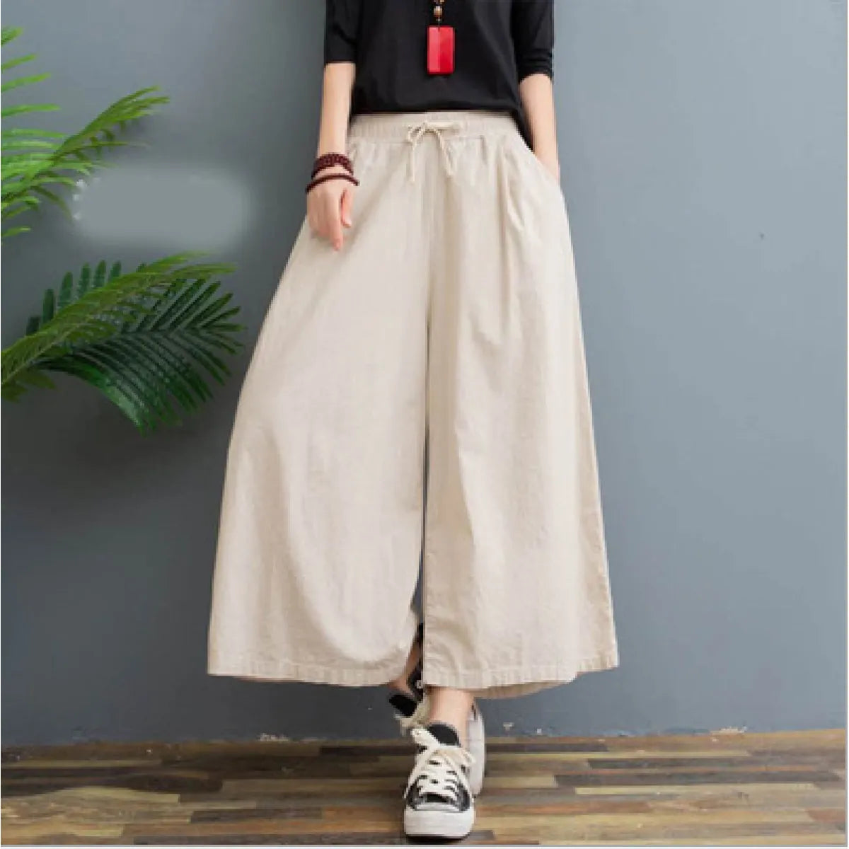 AMELINA – PANTALONES DE LINO PLISADO CON AJUSTE CÓMODO
