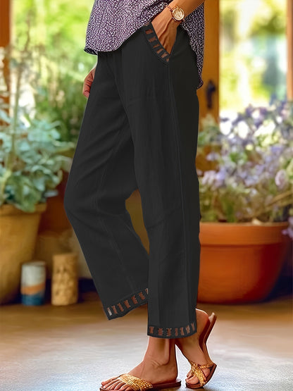 Wren – Pantalones cropped de corte relajado con detalles en contraste