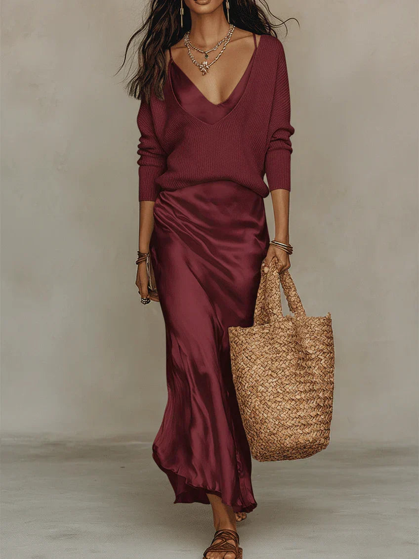 Anaïs – Vestido midi satinado elegante — foto 8