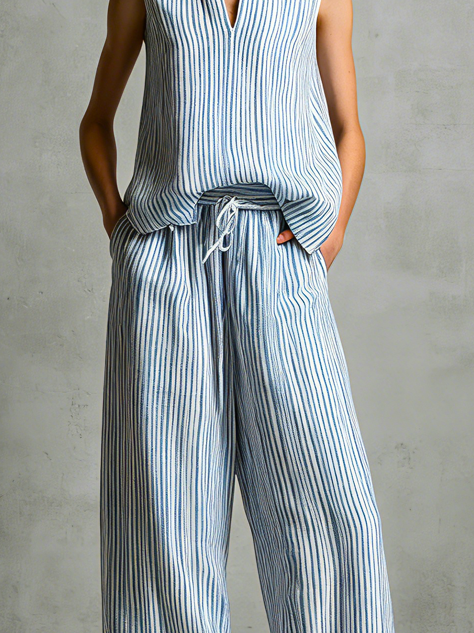 Livia | Conjunto de pantalones palazzo a rayas