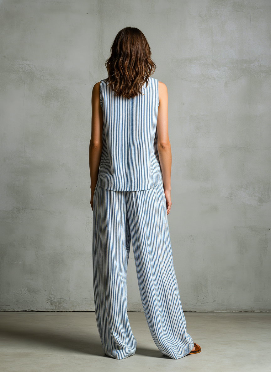 Livia | Conjunto de pantalones palazzo a rayas