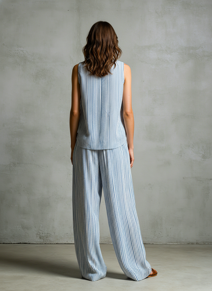 Livia | Conjunto de pantalones palazzo a rayas