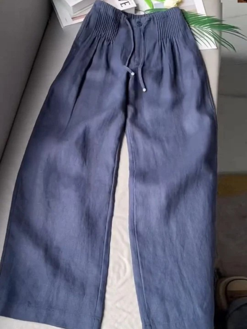 Camille | Weite Hose aus Baumwoll-Leinen-Mix