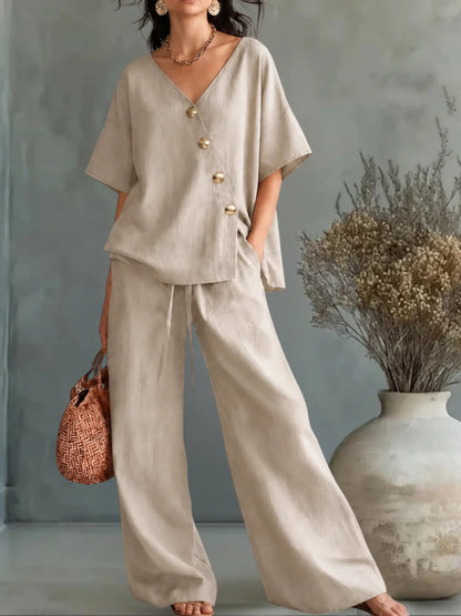 Greta | Conjunto de escote en V con botones