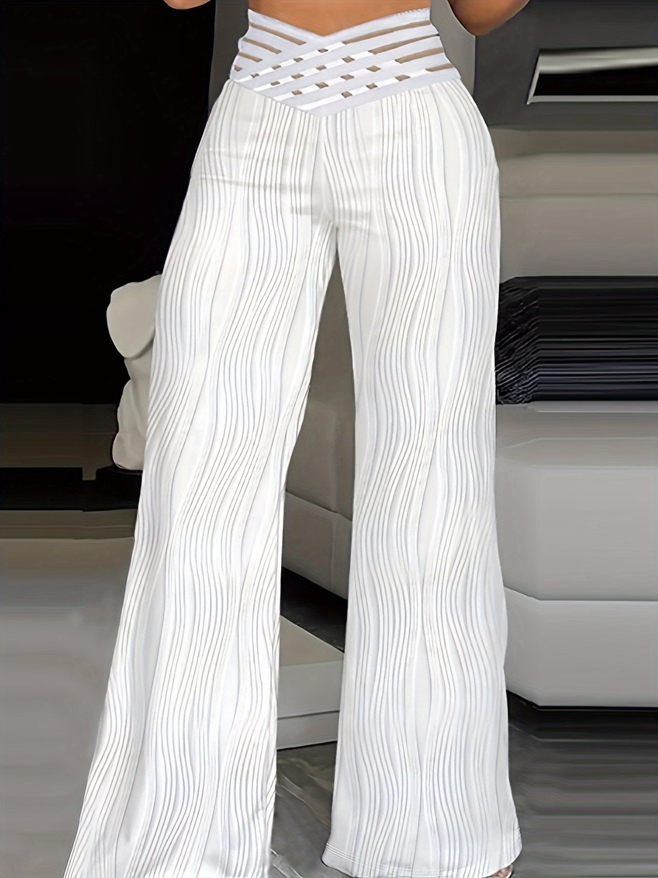 Emma | Pantalones de tiro alto con diseño cruzado