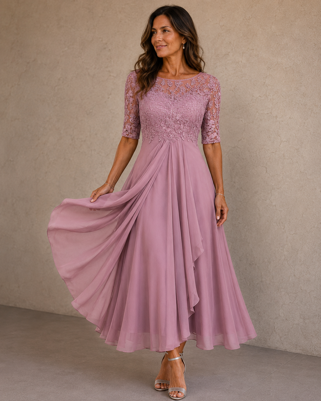 Abella™ | Vestido de Encaje y Chiffón