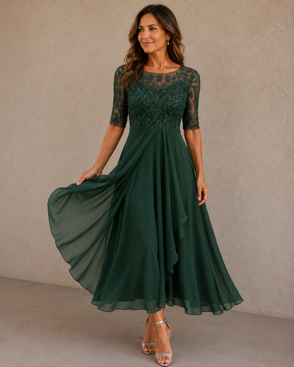 Abella™ | Vestido de Encaje y Chiffón