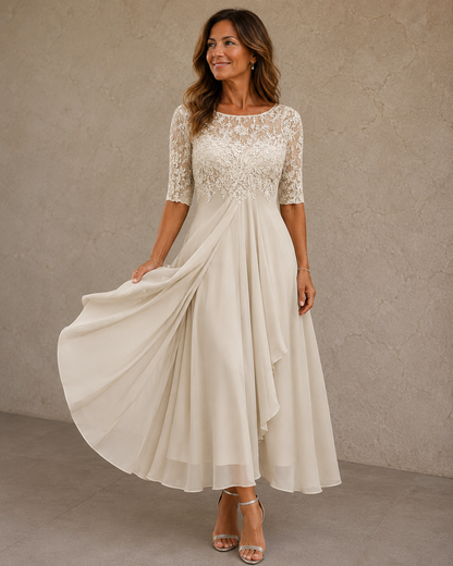 Abella™ | Vestido de Encaje y Chiffón