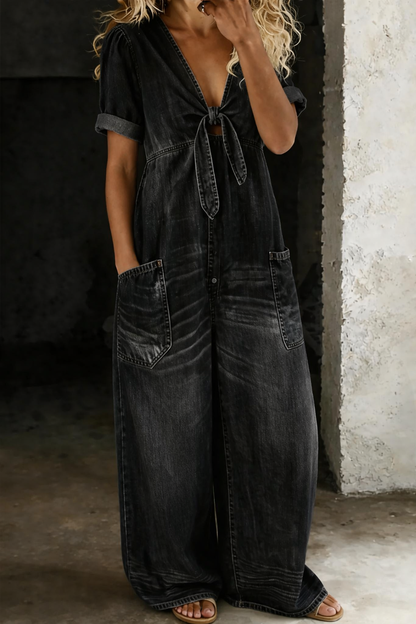 Maya™ | Mono denim con escote en V
