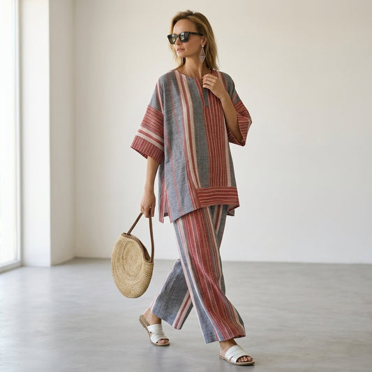 Celestina - Elegant gray with wide leg pants