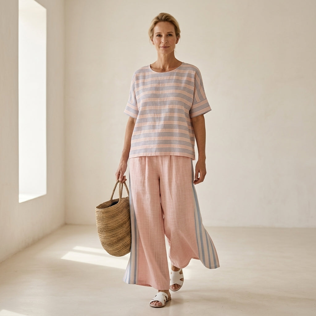 Flaminia - elegant blue, soft, refined cut trousers