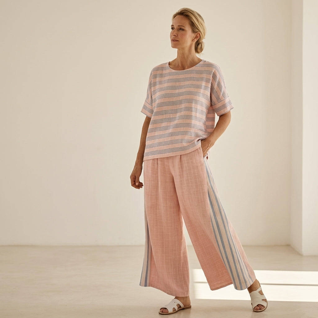 Flaminia - elegant blue, soft, refined cut trousers