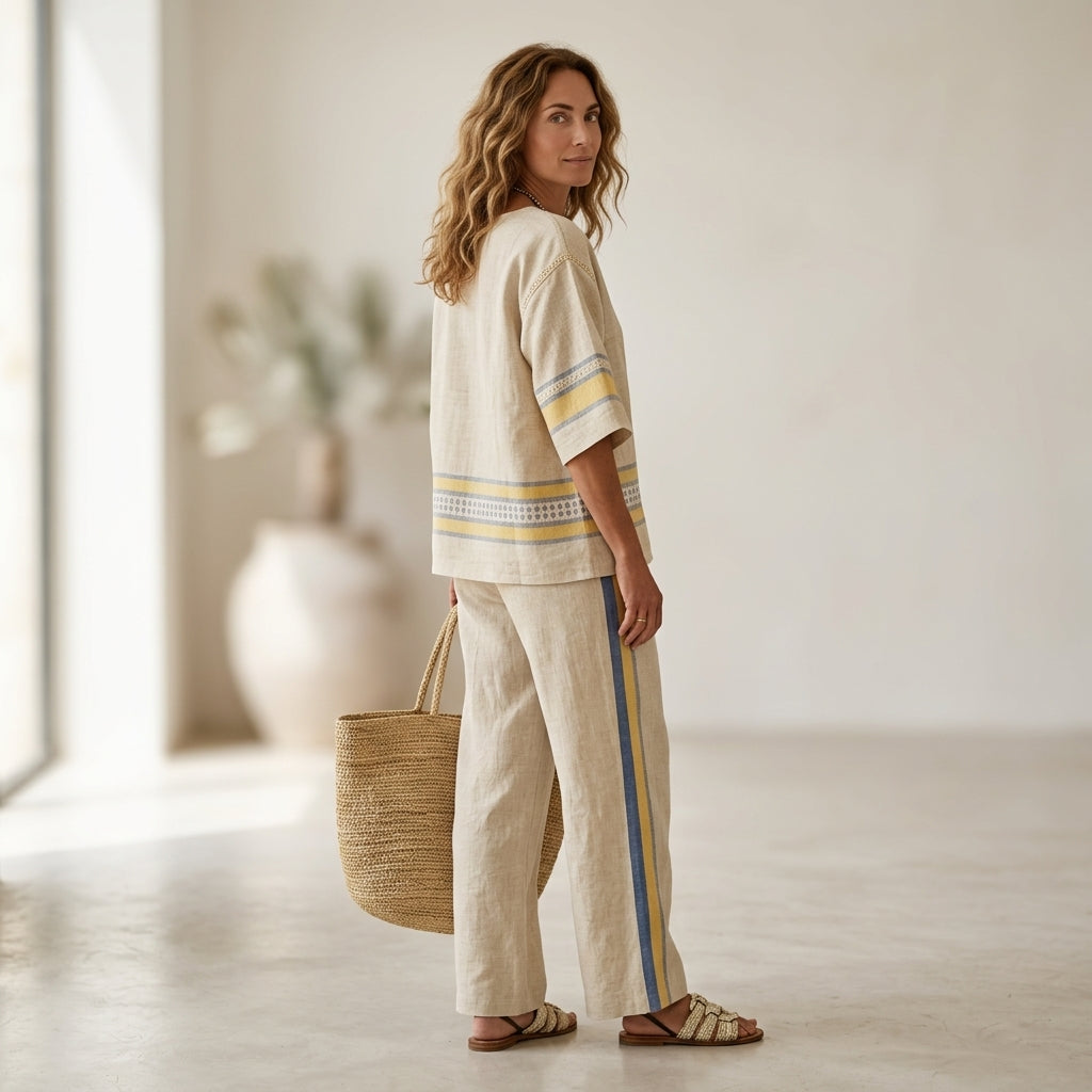 Marcella – Gelbe Leinenhose, cool und stilvoll