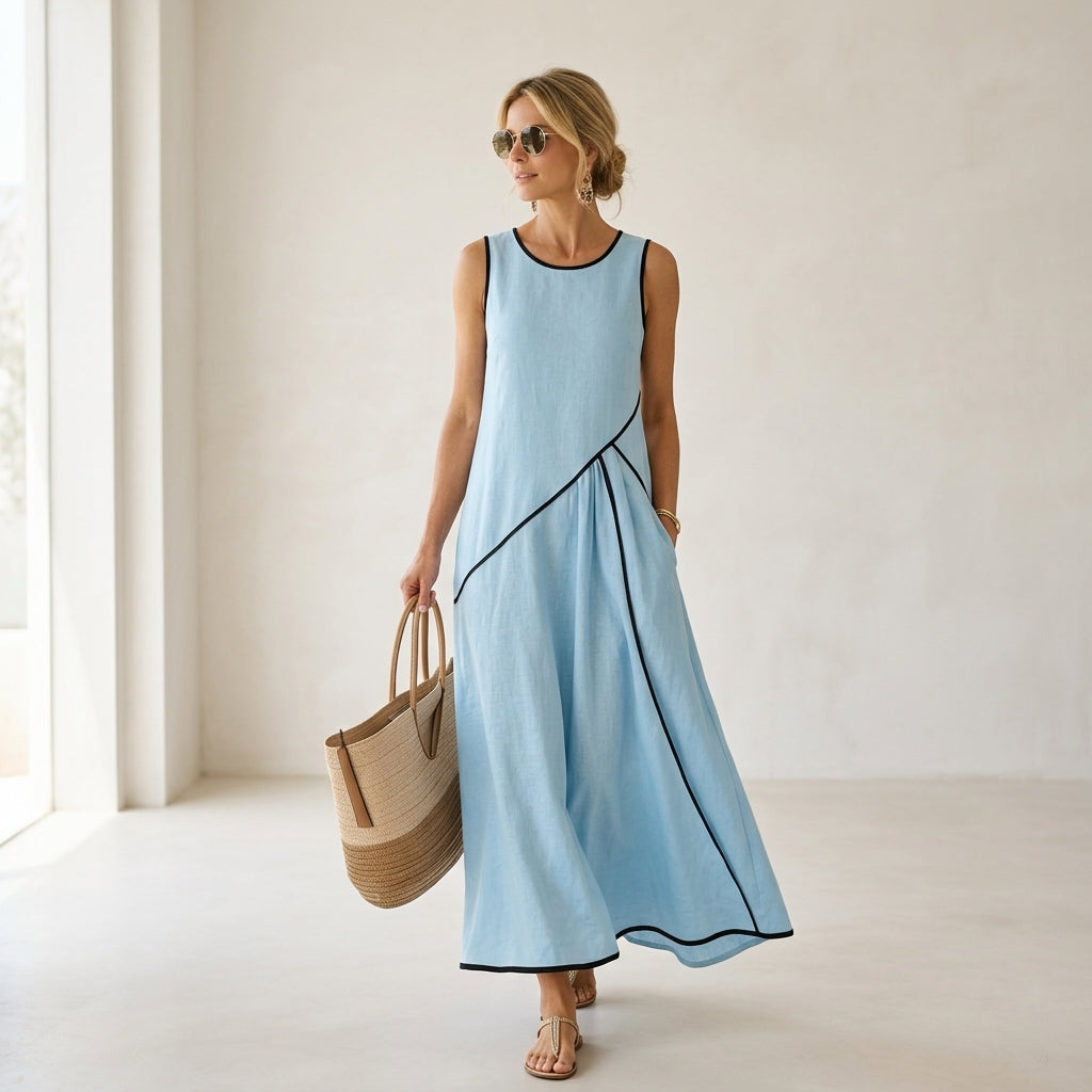 Emma Velvet™ Vestido elegante de rayas