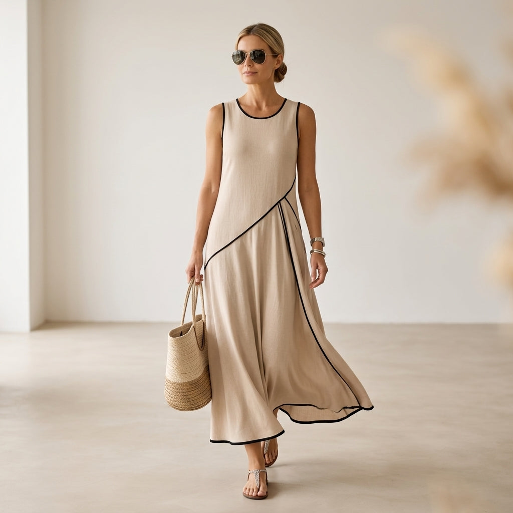 Emma Velvet™ Vestido elegante de rayas