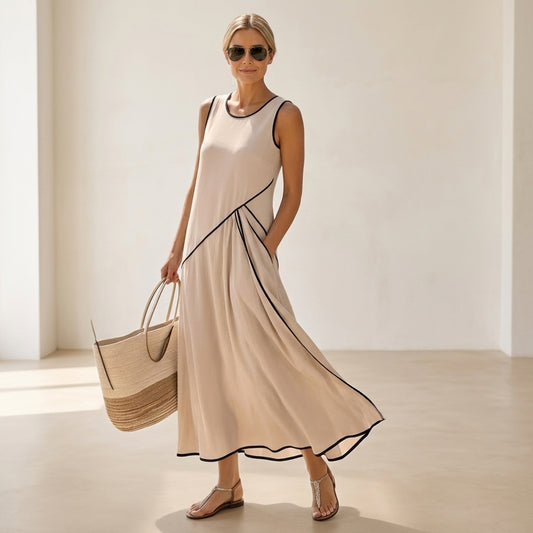 Emma Velvet™ Vestido elegante de rayas