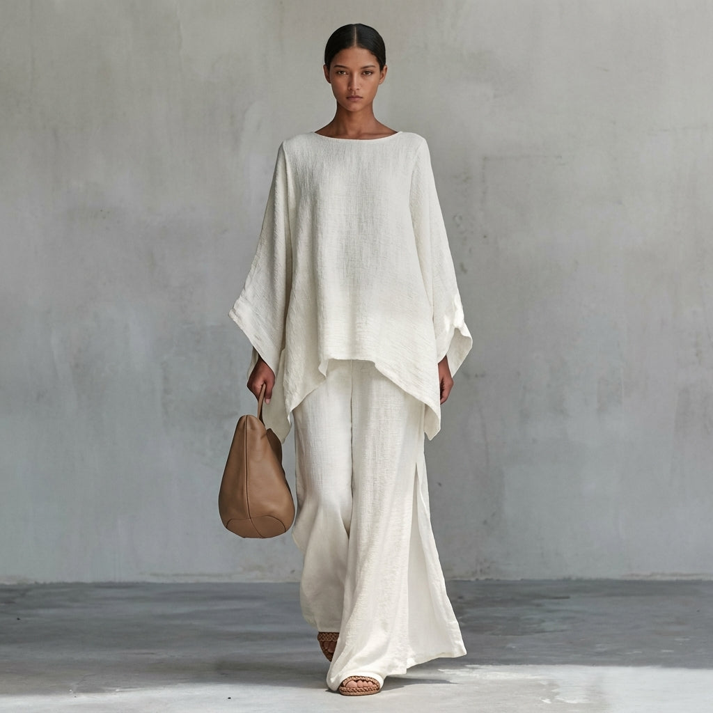 Christine | Conjunto de dos piezas con mangas largas y pantalón de pierna ancha — foto 5