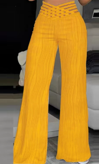 Emma | Pantalones de tiro alto con diseño cruzado