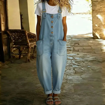 Mae | Overol de denim vintage con tirantes regulables