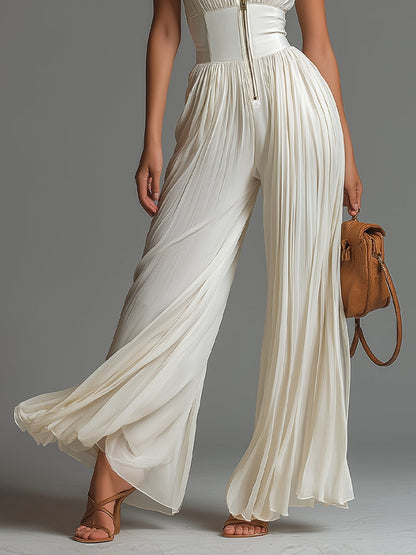 Mono Emma Velvet| Mono plisado blanco de chiffón
