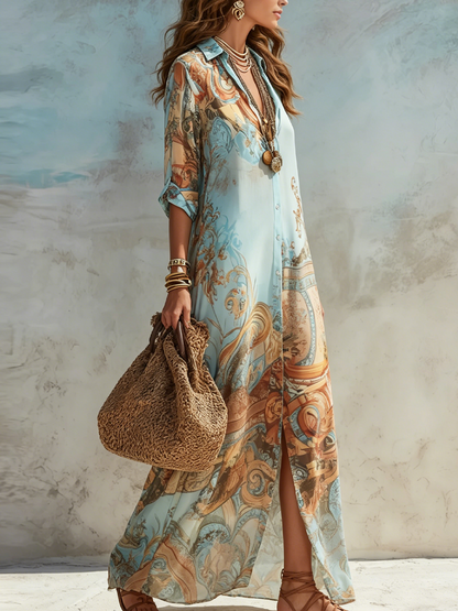 Serena | Vestido chemise Mediterráneo