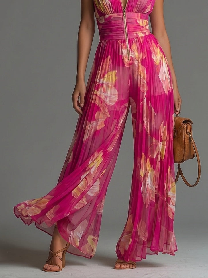 Mono Emma Velvet| Mono de gasa plisada en rosa