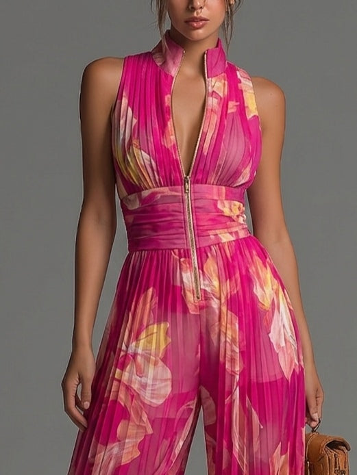 Mono Emma Velvet| Mono de gasa plisada en rosa