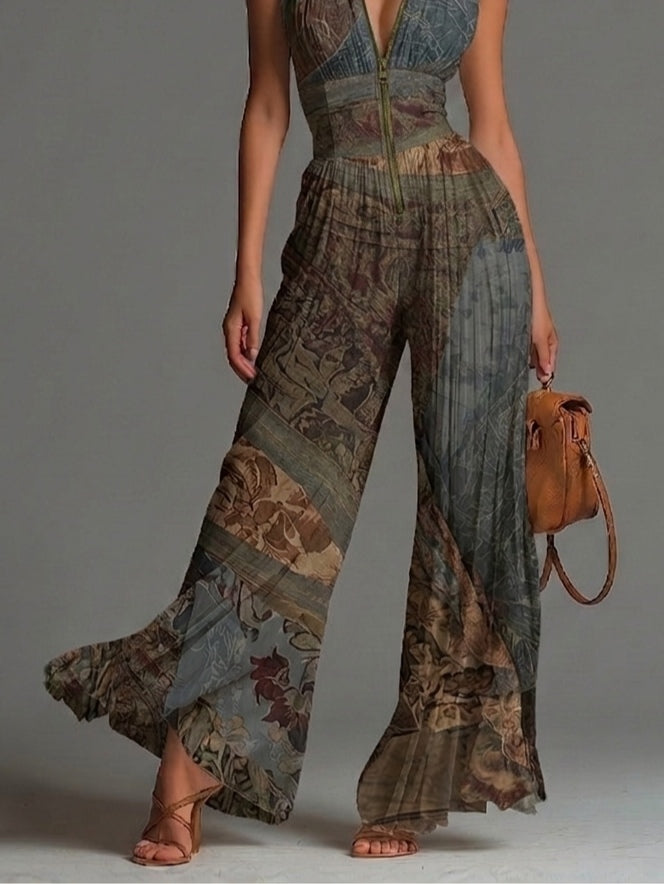 Camille | Mono fluido plisado con estampado bohemio — foto 2