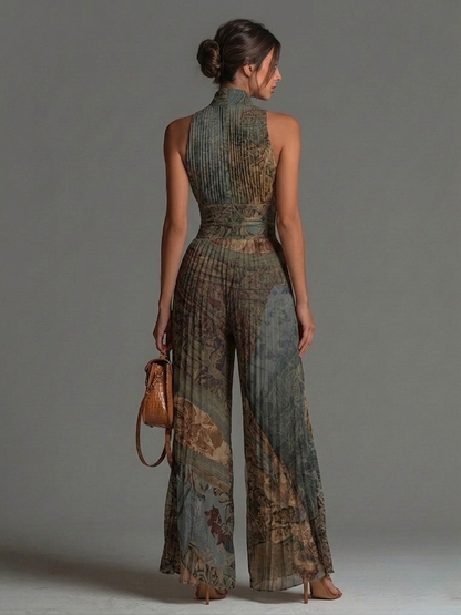 Camille | Mono fluido plisado con estampado bohemio — foto 3