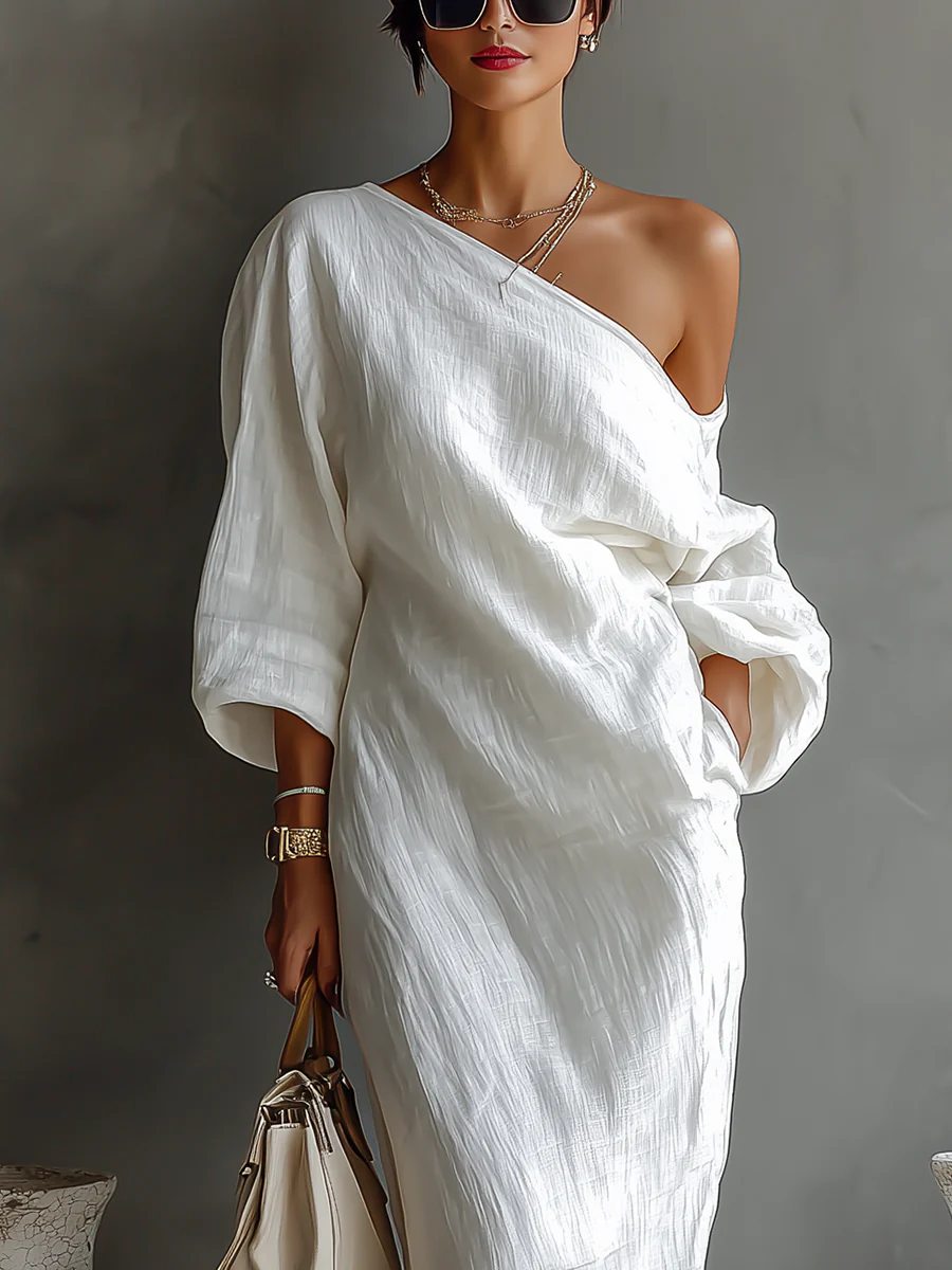 Elise | Vestido maxi asimétrico y elegante — foto 2