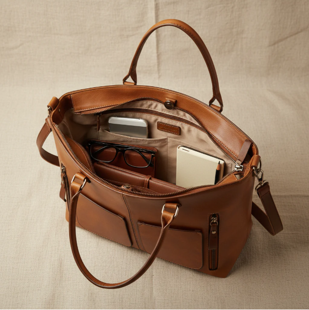 Doppeltasche Leder
