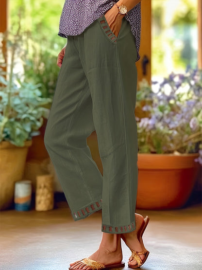 Wren – Pantalones cropped de corte relajado con detalles en contraste
