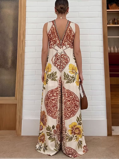 Natalia - Mono casual de mujer con estampado simétrico estilo bohemio