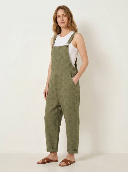 Olivia | Overoles de lino verde