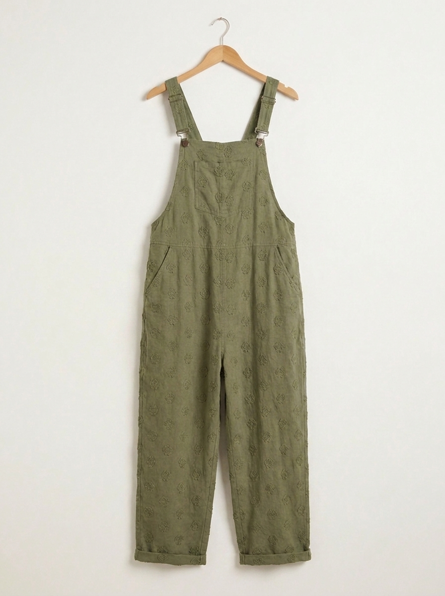 Olivia | Overoles de lino verde
