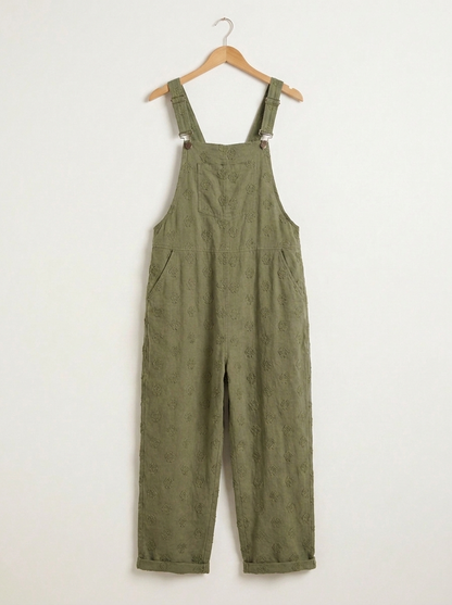 Olivia | Overoles de lino verde