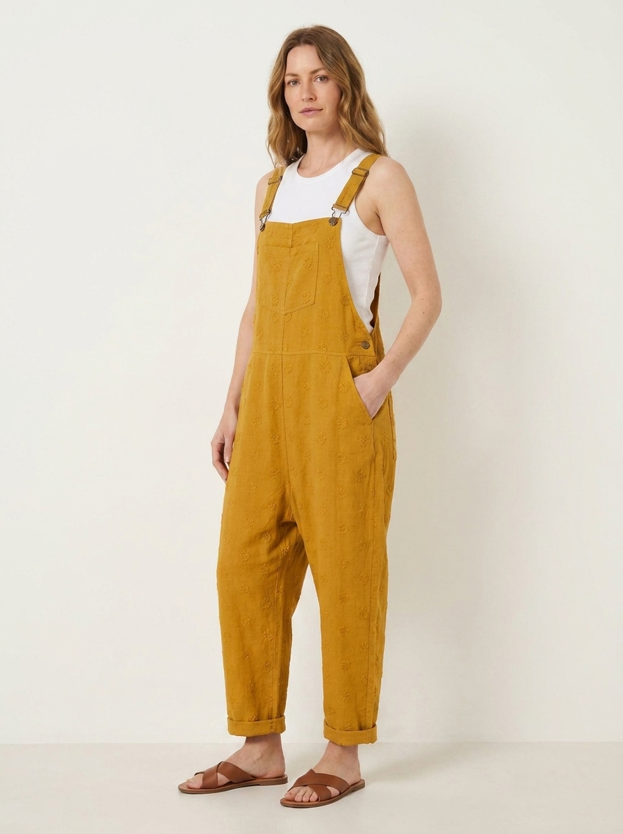 Elena | Overoles de lino amarillo