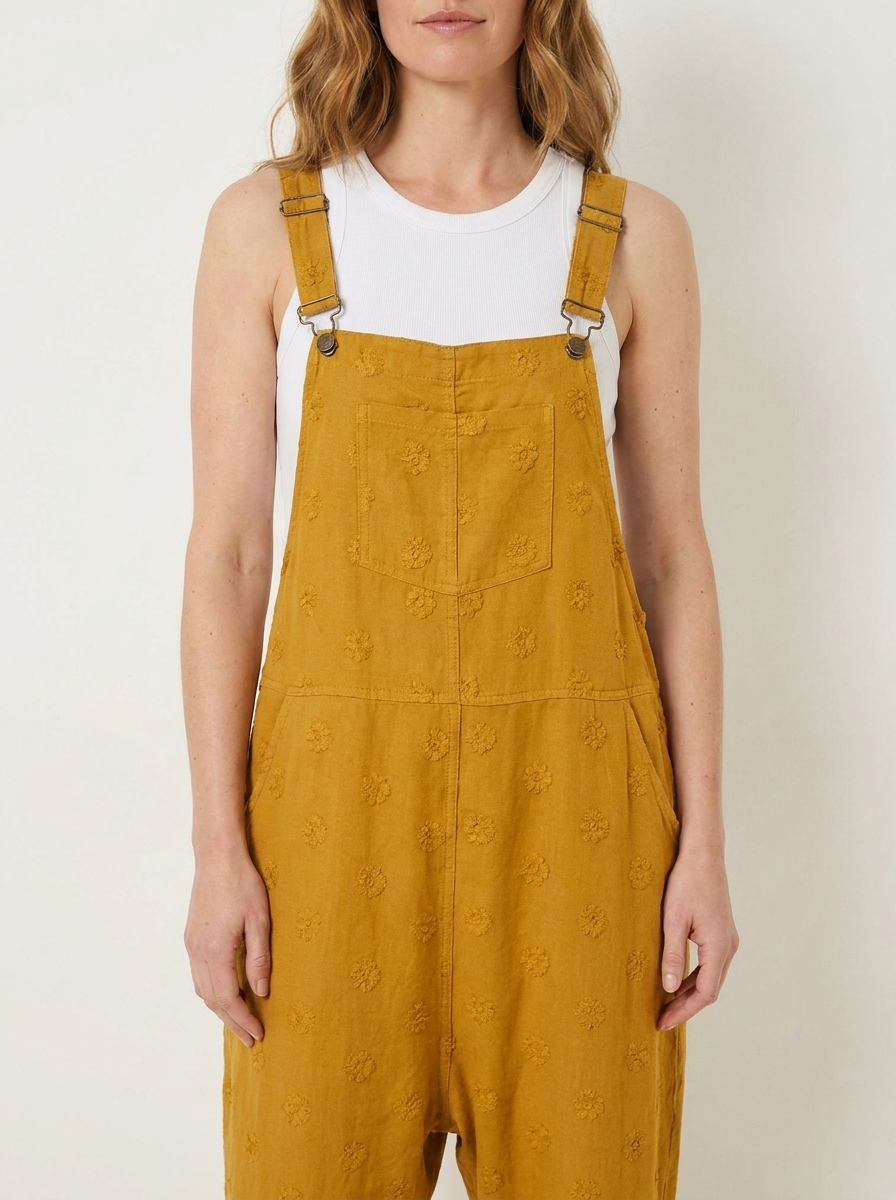 Elena | Overoles de lino amarillo