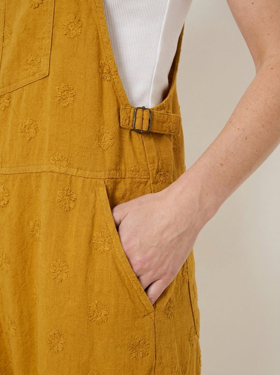 Elena | Overoles de lino amarillo