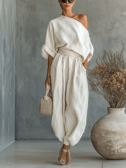 Mila | Conjunto de 2 piezas con escote Bardot