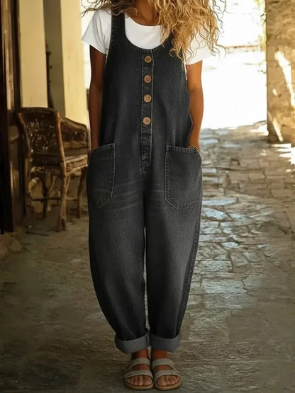 Ruth™ | Peto de denim de algodón lavado vintage