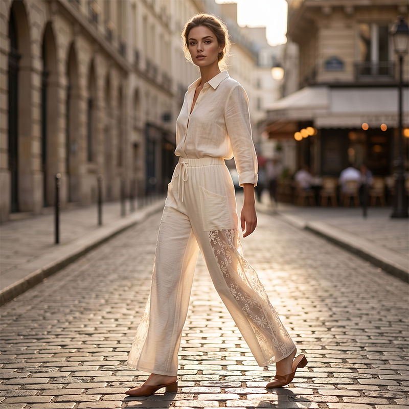 Elisa | Pantalón de encaje para mujer, elegante y chic